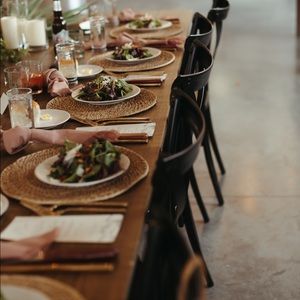 Hearth & Hand Magnolia Dusty Pink/ Rose Gold Fringe Linen Blend Napkin (65)